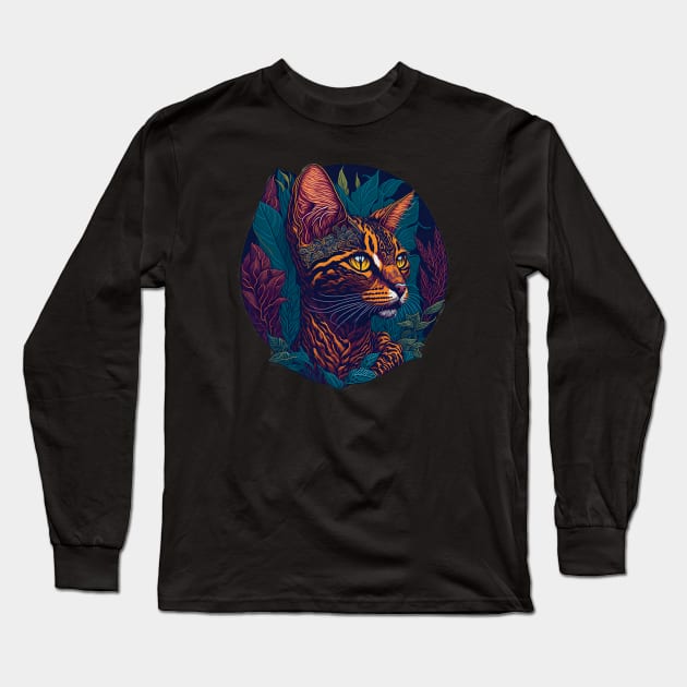 Cat Breed - Ocicat Cat Long Sleeve T-Shirt by ImaginativeInkPOD